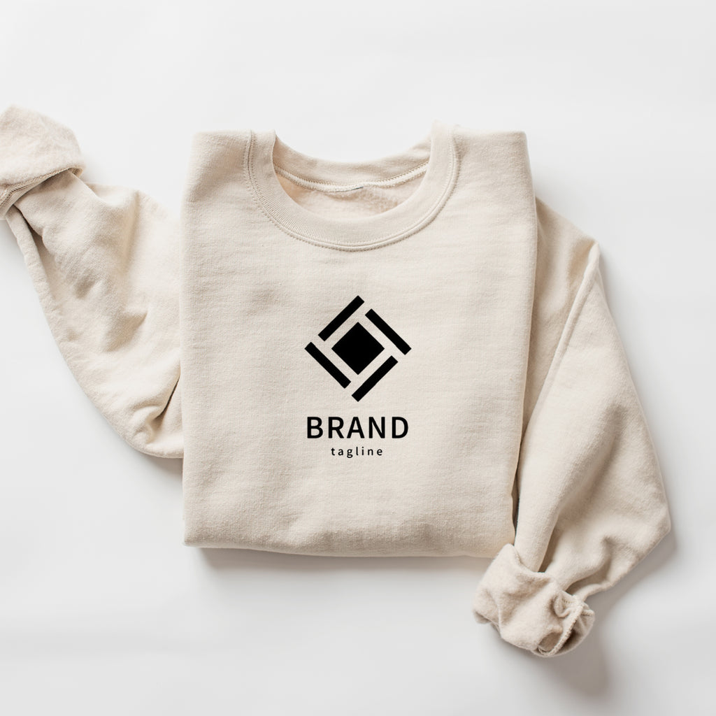 Welcome to the Team Gift Box + Logo Sweatshirt in cream color with branded logo and tagline design.